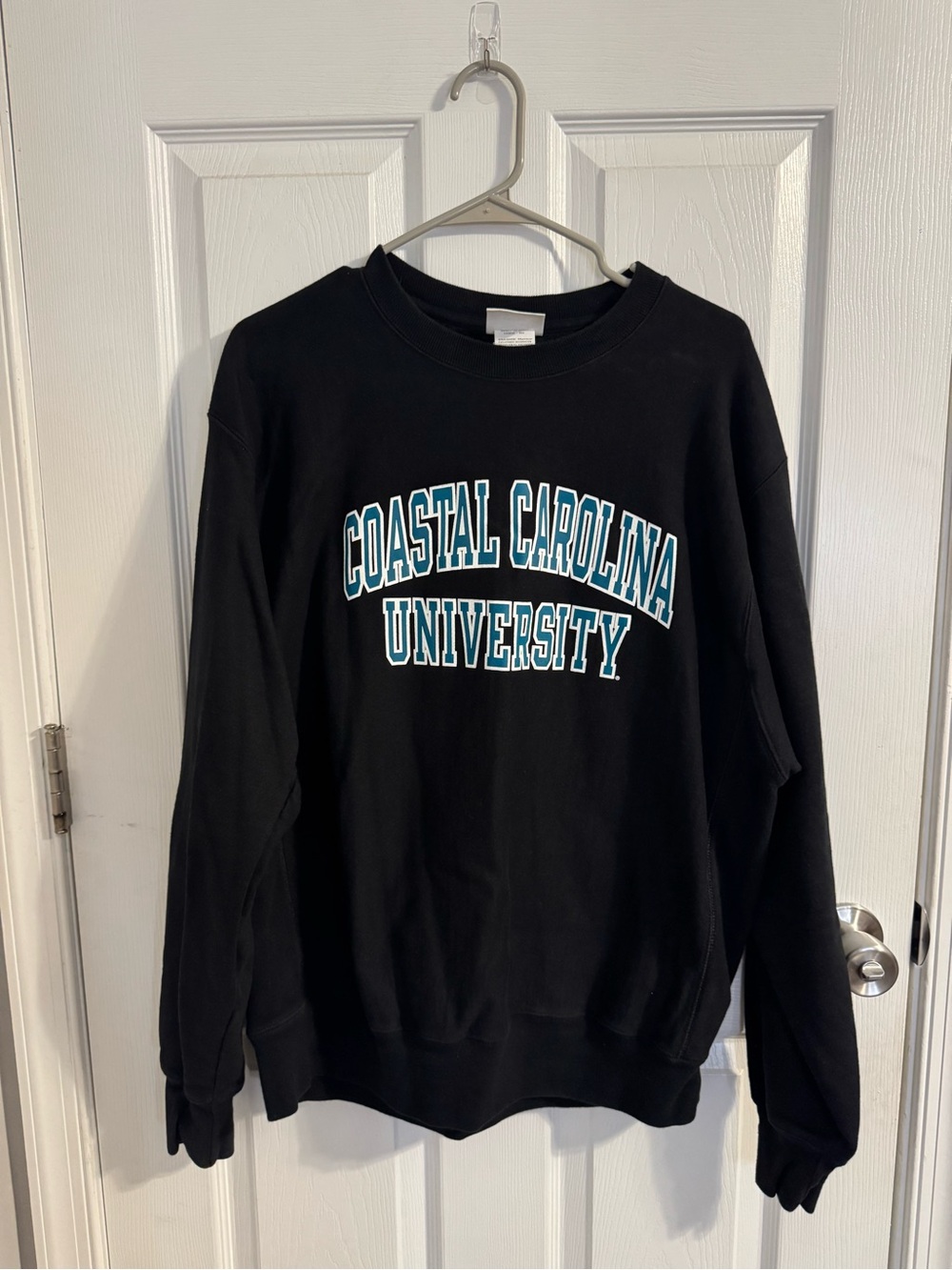 Women’s Coastal Carolina University Black Crewneck Champion Sweatshirt - L
